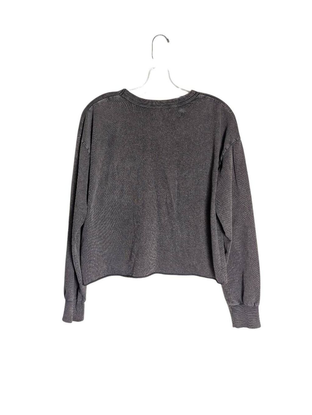 Tiny Anthropologie reindeer embroidered gray crop top cotton sweatshirt women M - Picture 2 of 5
